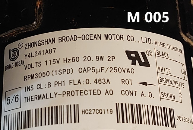 Zhongshan Broad Ocean Y4L241A87 Inducer Motor M005 - photo 3