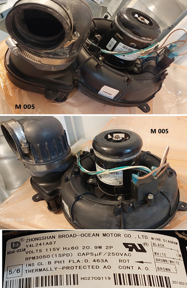 Zhongshan Broad Ocean Y4L241A87 Inducer Motor M005 - photo 4