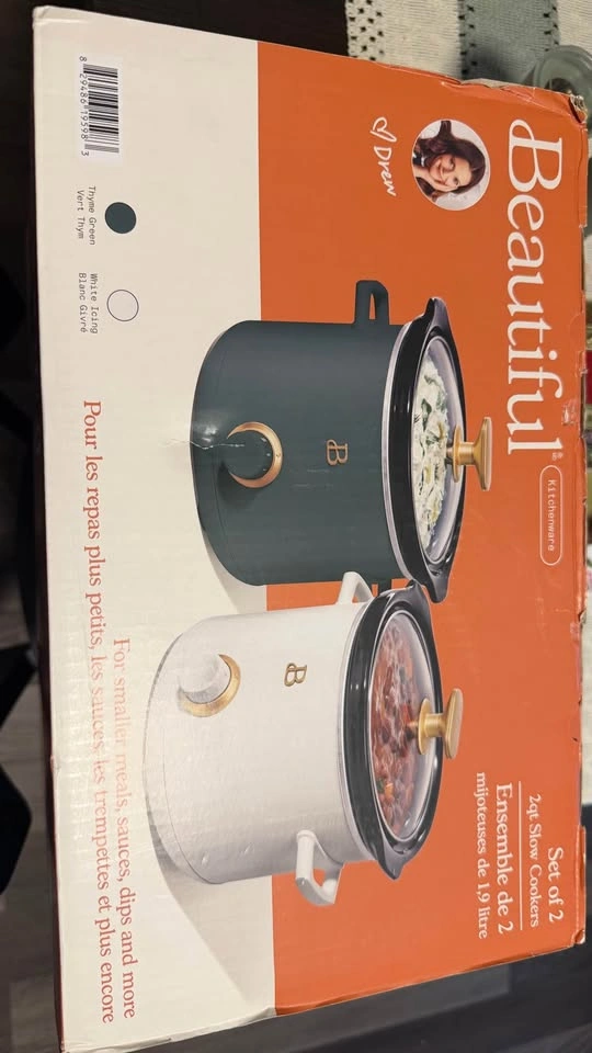 Beautiful by Drew Barrymore Set of 2 2qt Slow Cookers - photo 2
