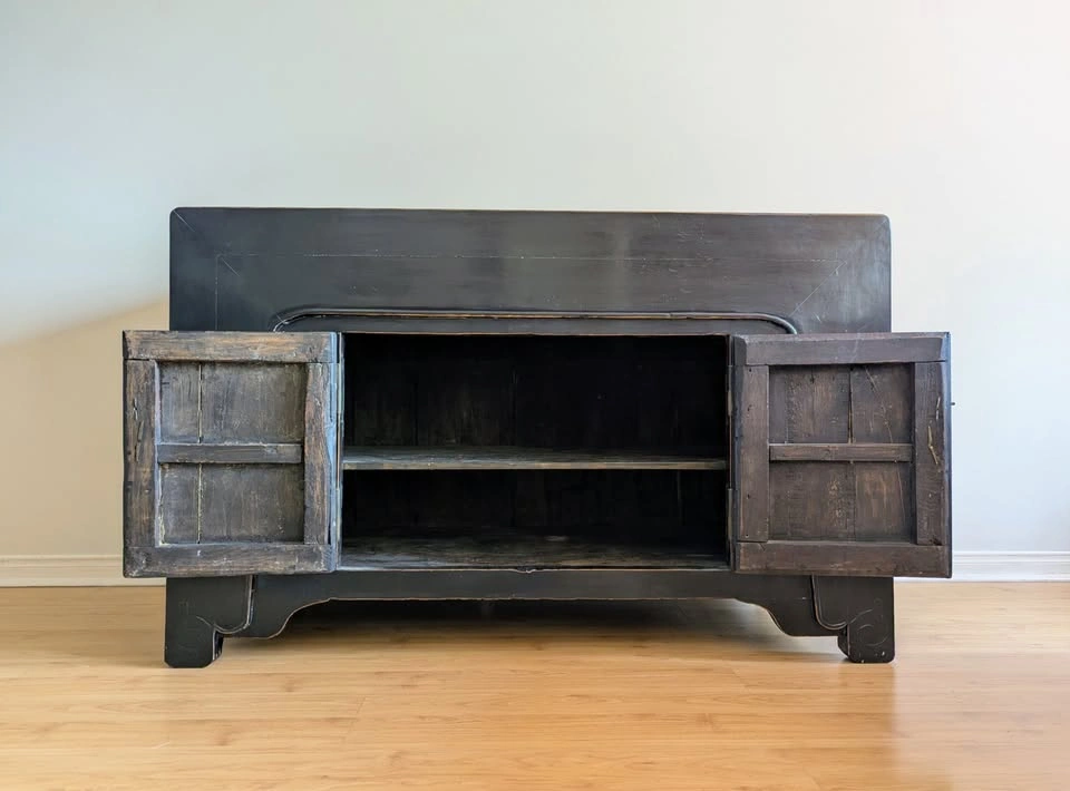 Chinese-Style Black Lacquer Elm Cabinet - 53.5"Wx33.5"Hx 24.5"D - photo 2