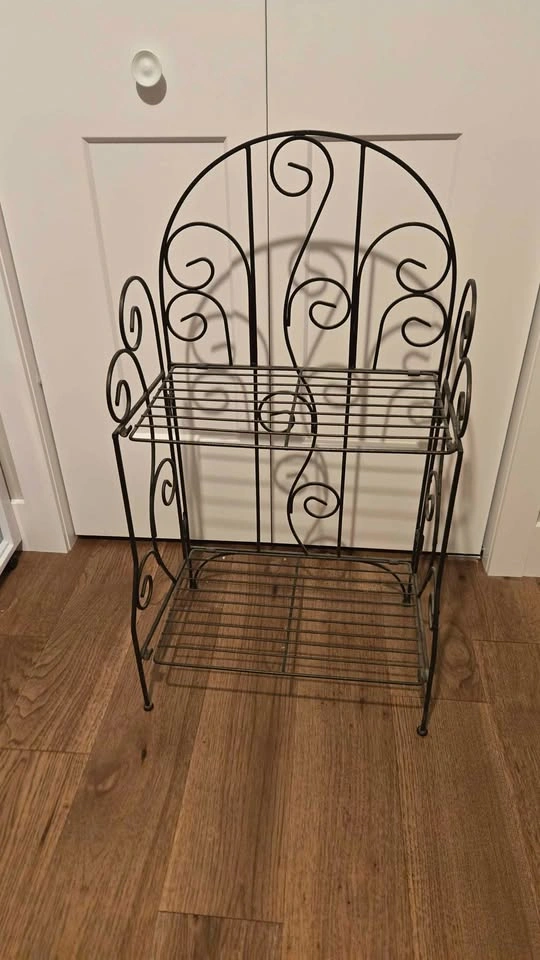 Metal Shelf Floor Ornate Display Mid century Modern Folding - photo 2