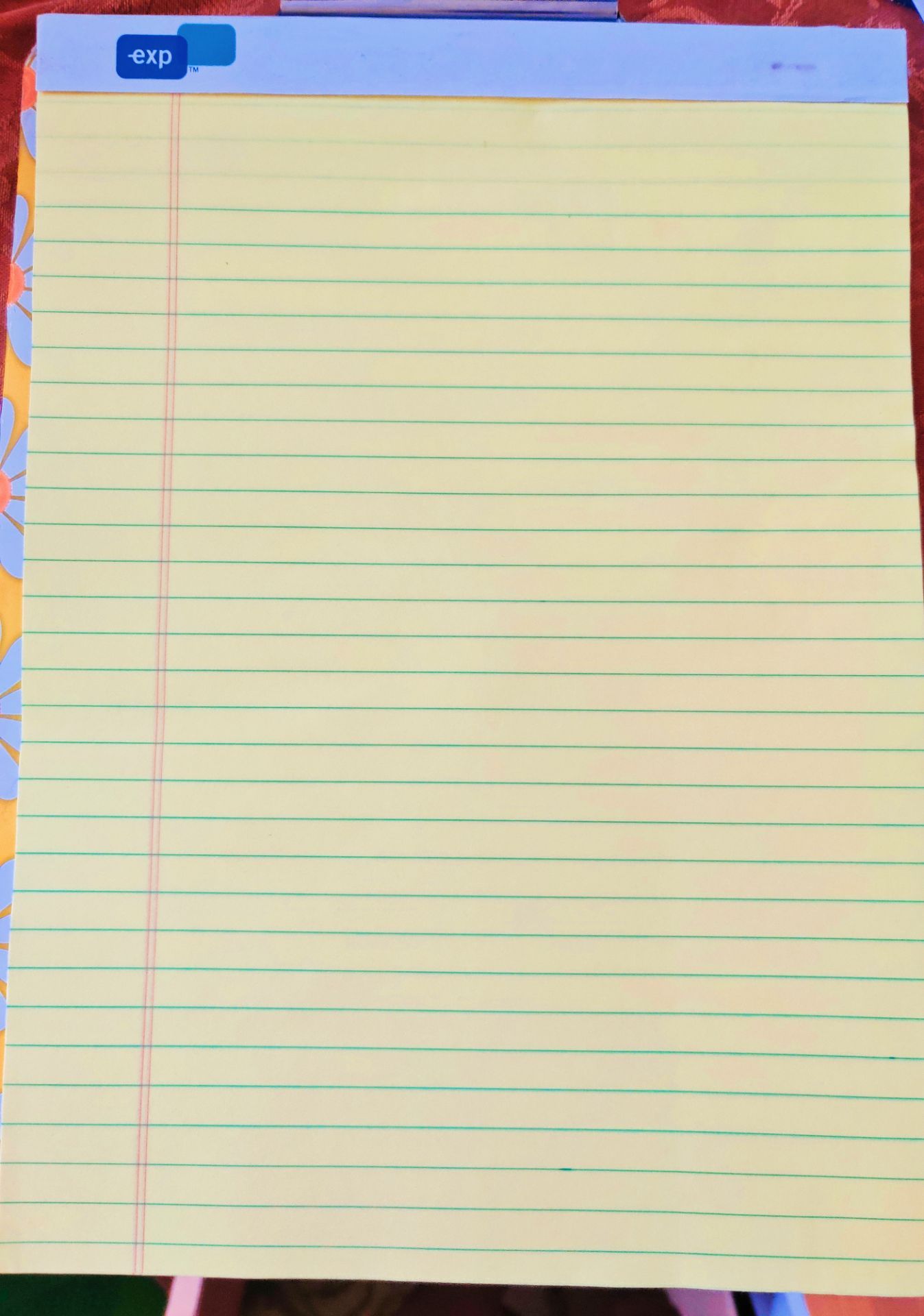 EXP Yellow Lined Legal Pad