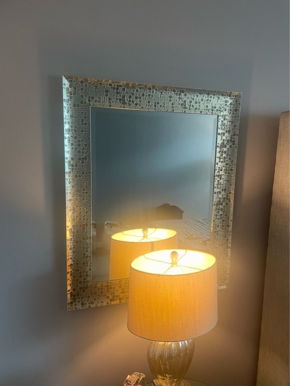Rectangular Wall Mirror with Mosaic Frame