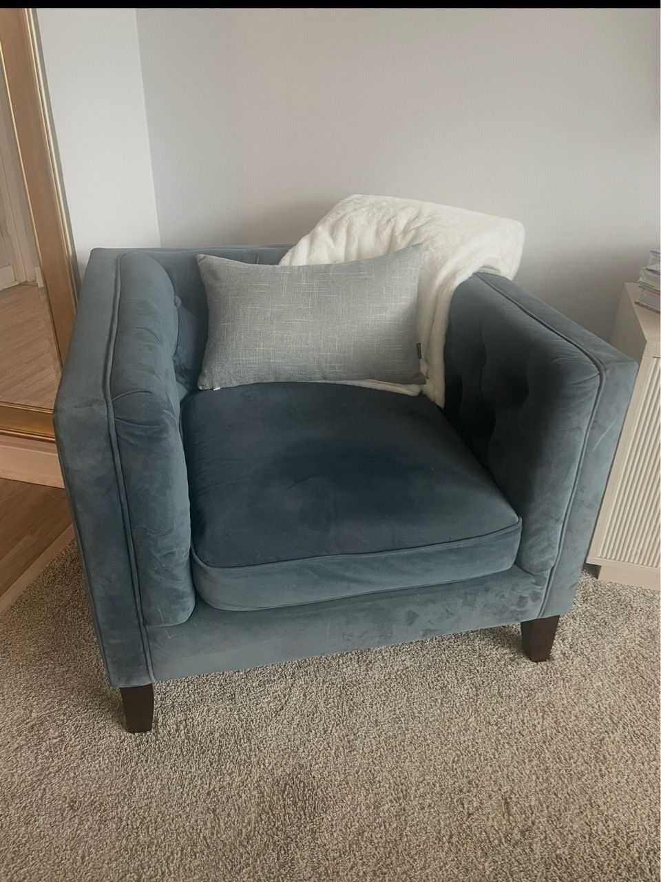 Teal Velvet Tub Armchair