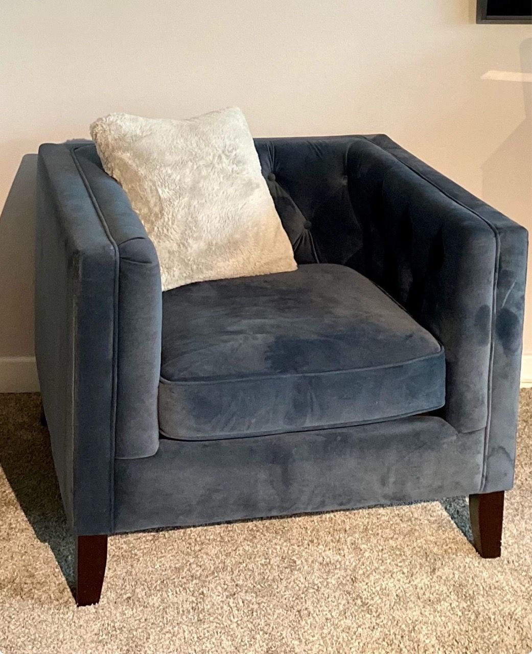 Teal Velvet Tub Armchair - photo 2