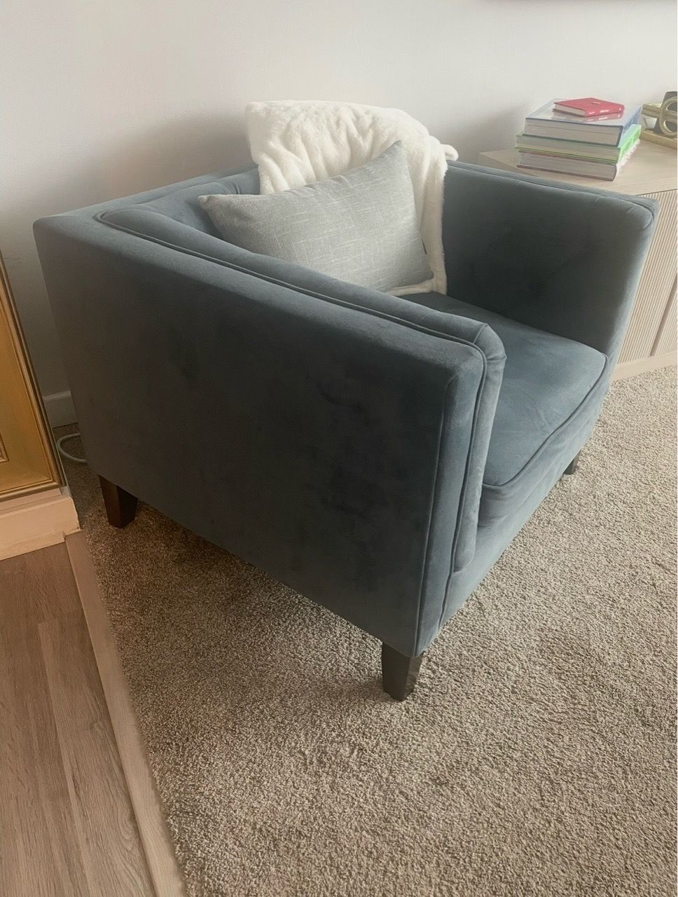 Teal Velvet Tub Armchair - photo 3