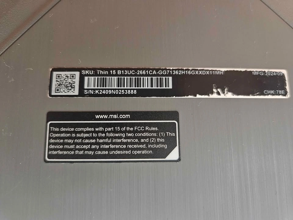 MSI Thin 15 Gaming Laptop – RTX 3050 – 512GB NVMe - photo 4