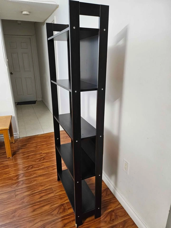 Dark Brown 4-Tier Ladder Bookshelf - photo 2