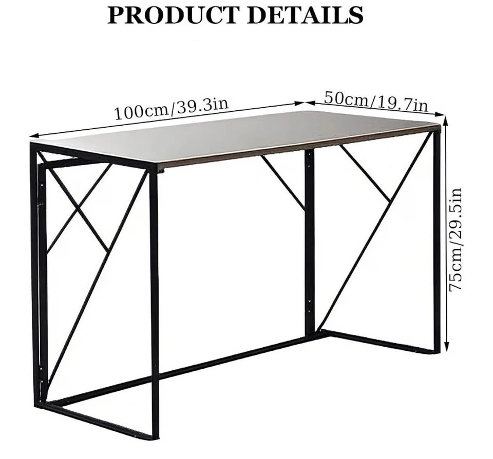 Desk with Black Metal Frame - Foldable - photo 3