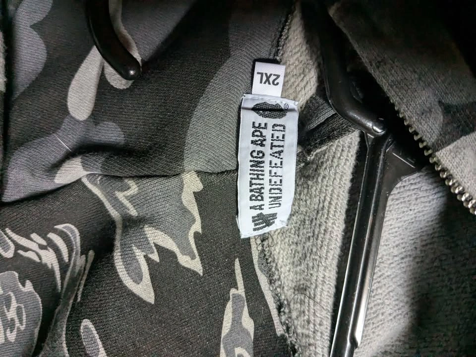 Bape undefeated zip up hoodie 2xl rare authentic - photo 4