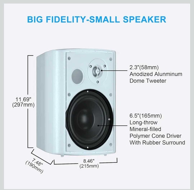 Herdio 6.5 Inch Outdoor Waterproof Speakers - photo 2