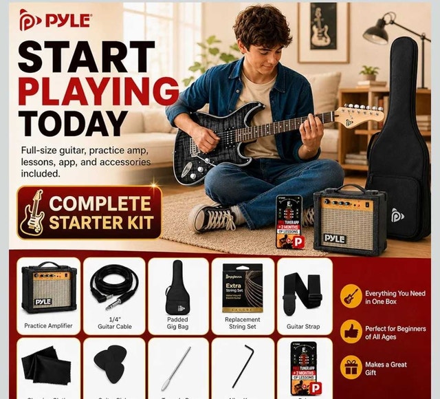 Pyle 39-inch Electric Guitar Starter Kit - photo 2
