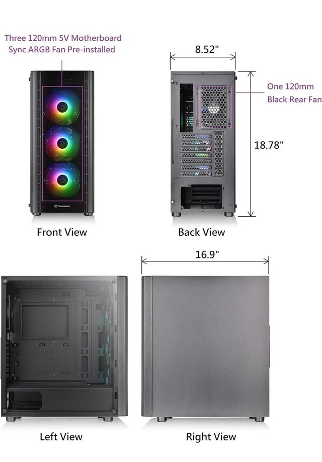 Thermaltake V250 ARGB Mid-Tower Chassis - photo 2