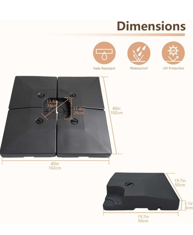 C-Hopetree 4 Piece Heavy Duty Offset Umbrella Base - photo 2