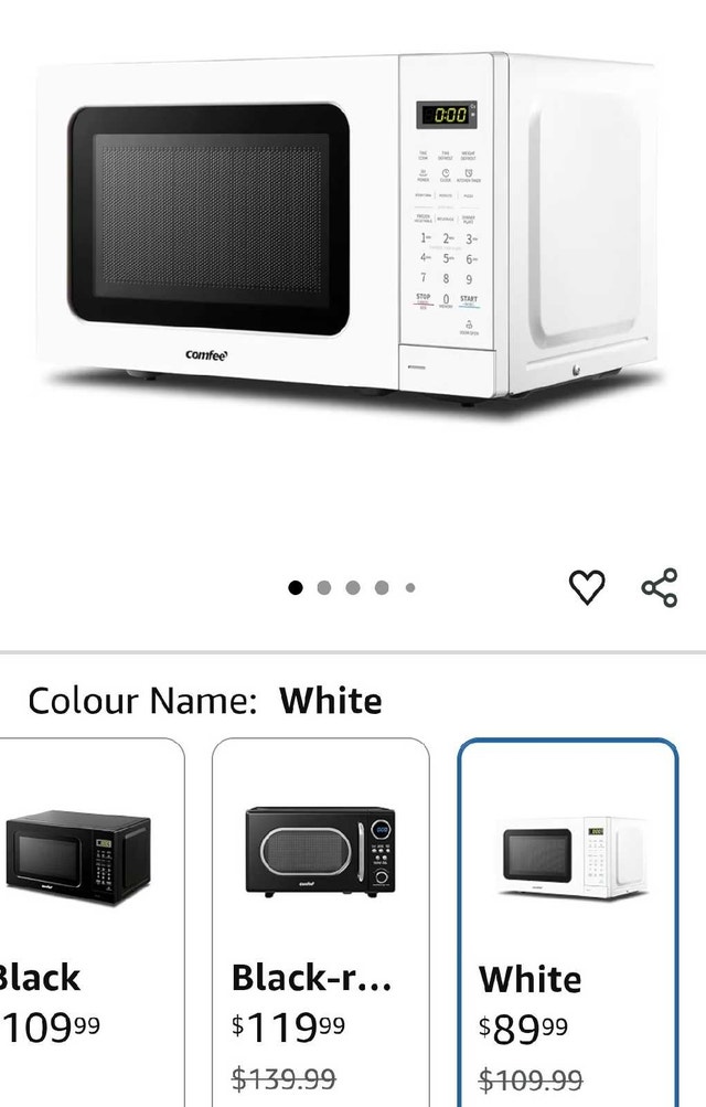 COMFEE' Countertop Microwave Oven, 0.7 Cu. Ft., 700W, White