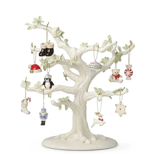 Lenox Ivory Ornament Tree and ornaments