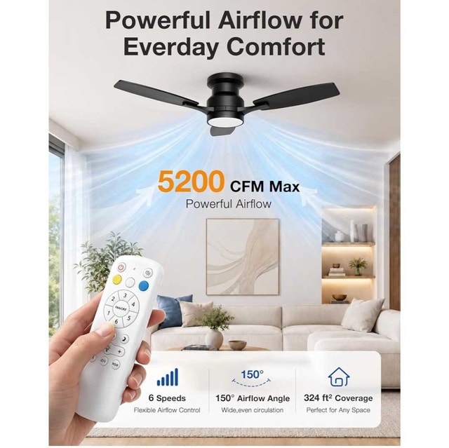 Warmiplanet 42 Inch Ceiling Fan with Lights