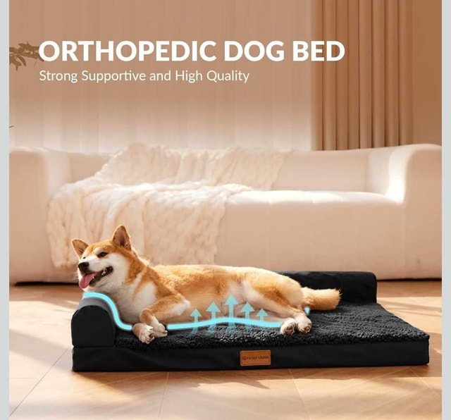 Patas Lague Bolster Egg-Crate Foam Dog Bed