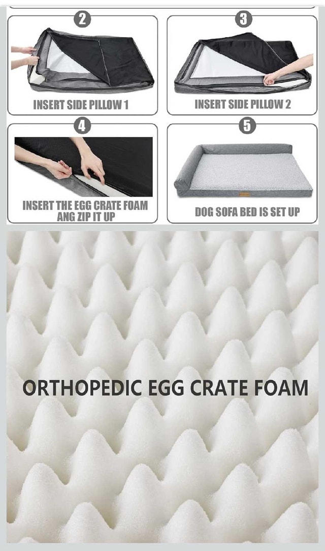 Patas Lague Bolster Egg-Crate Foam Dog Bed - photo 2