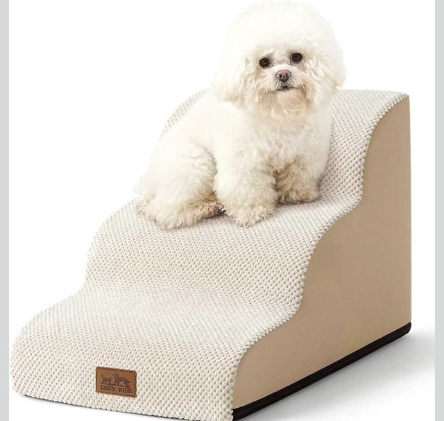 COZY KISS Dog Stairs 3-Step Pet Ramp