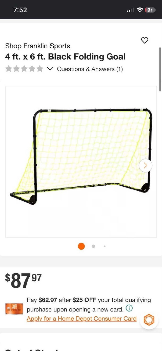 Franklin Sports 4' x 6' Folding Soccer Goal - photo 2
