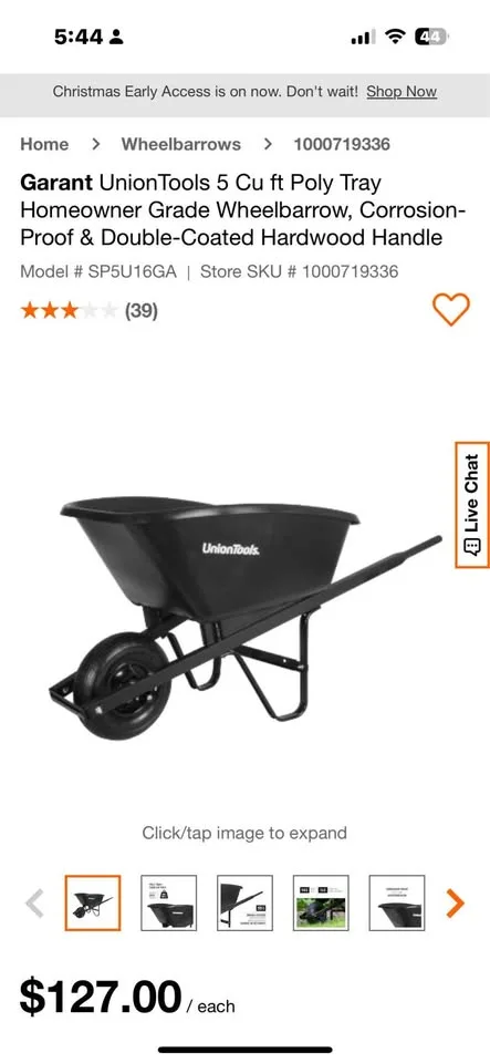 Wheelbarrow UnionTools 5 cu ft image indicator(5)