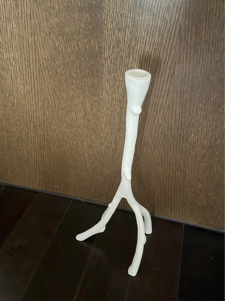 Elegant White Branch Candlestick Holder - photo 2