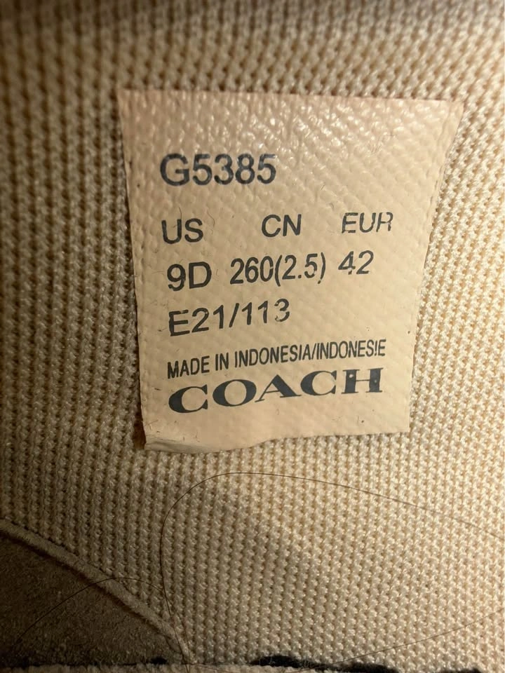 Coach Brown & Cream Signature High-Top Sneakers Size 9 - photo 3