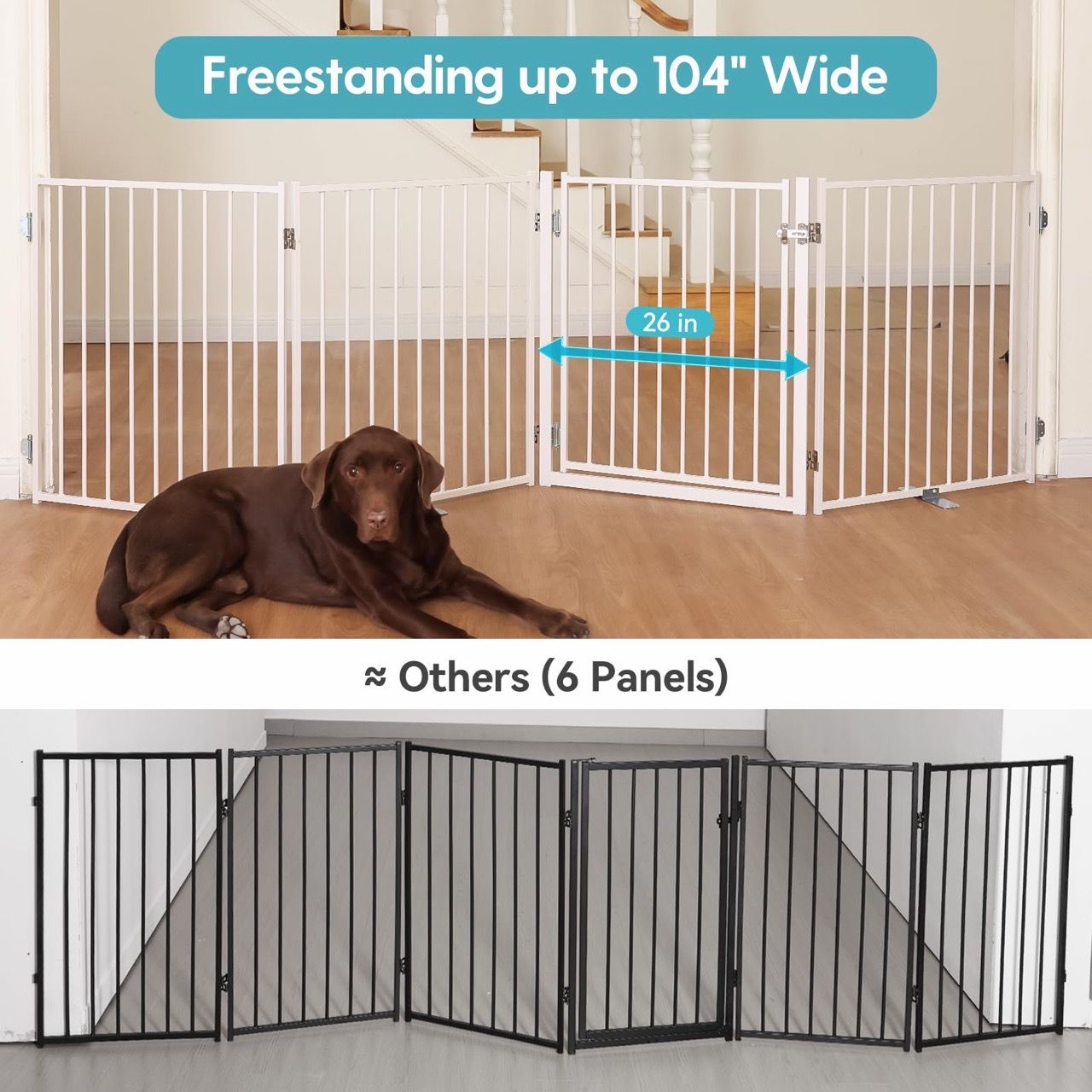 Freestanding Pet Gate Up to 104" Wide