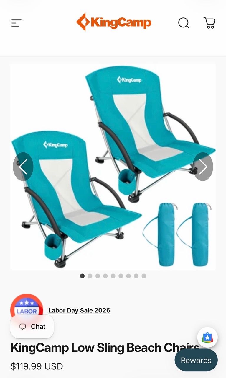 KingCamp Low Sling Beach Chairs Set of 2