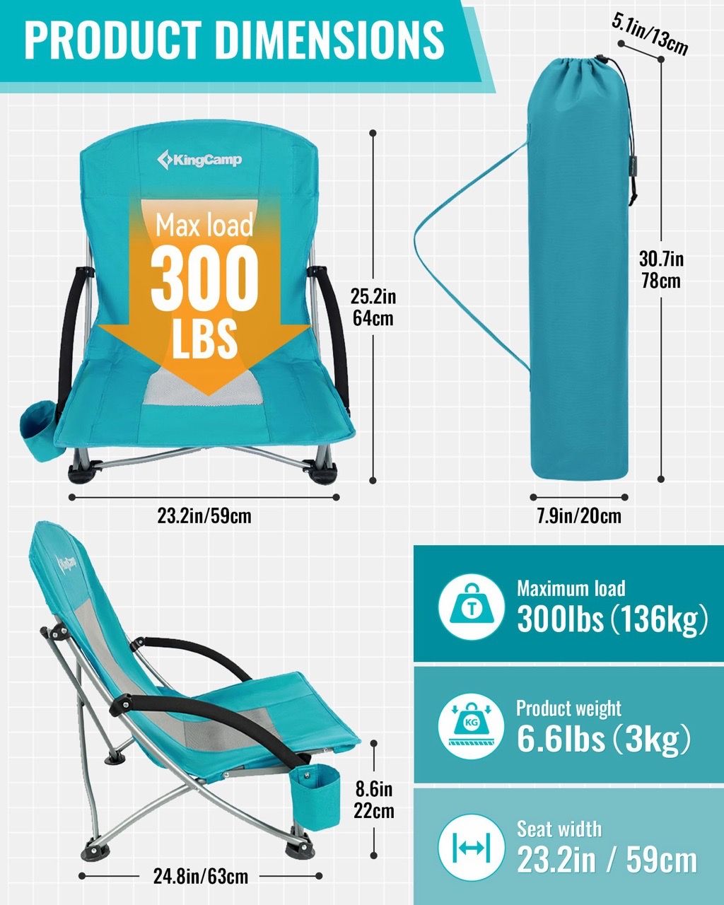 KingCamp Low Sling Beach Chairs Set of 2 - photo 4