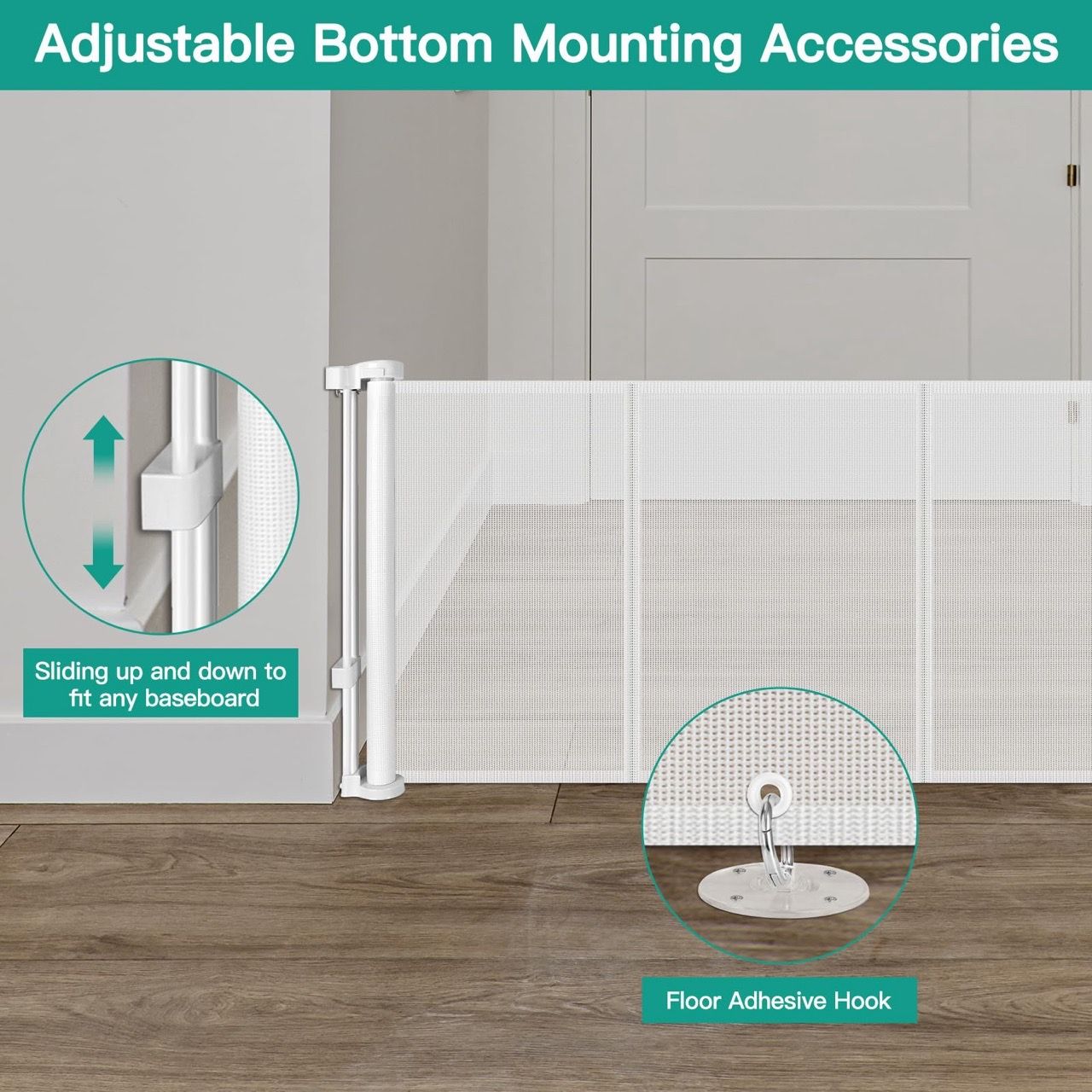 Wide Retractable Mesh Baby Safety Gate - photo 3