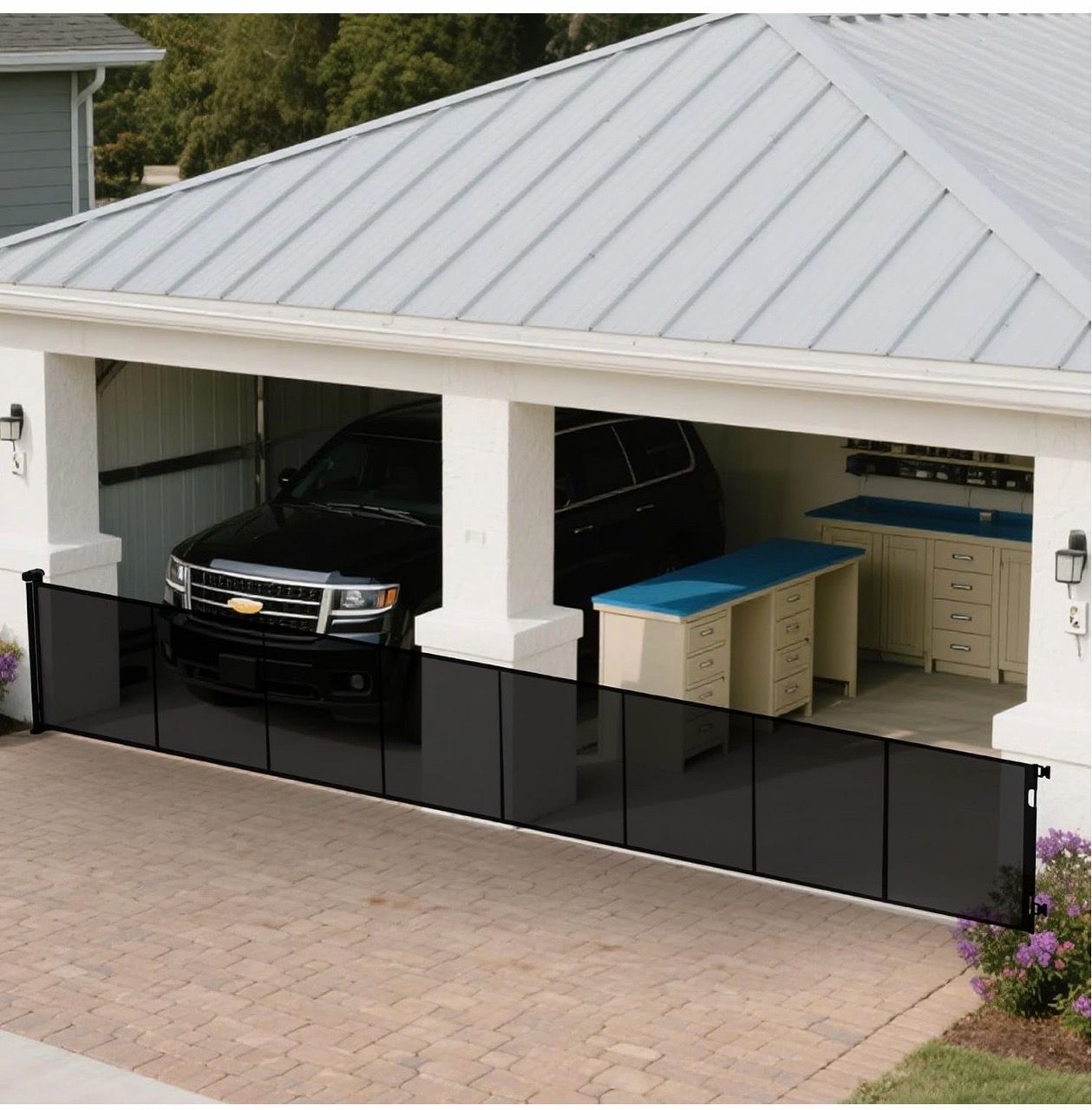 BRAND NEW 236” Extra Wide Retractable Mesh Baby & Dog Gate - photo 3
