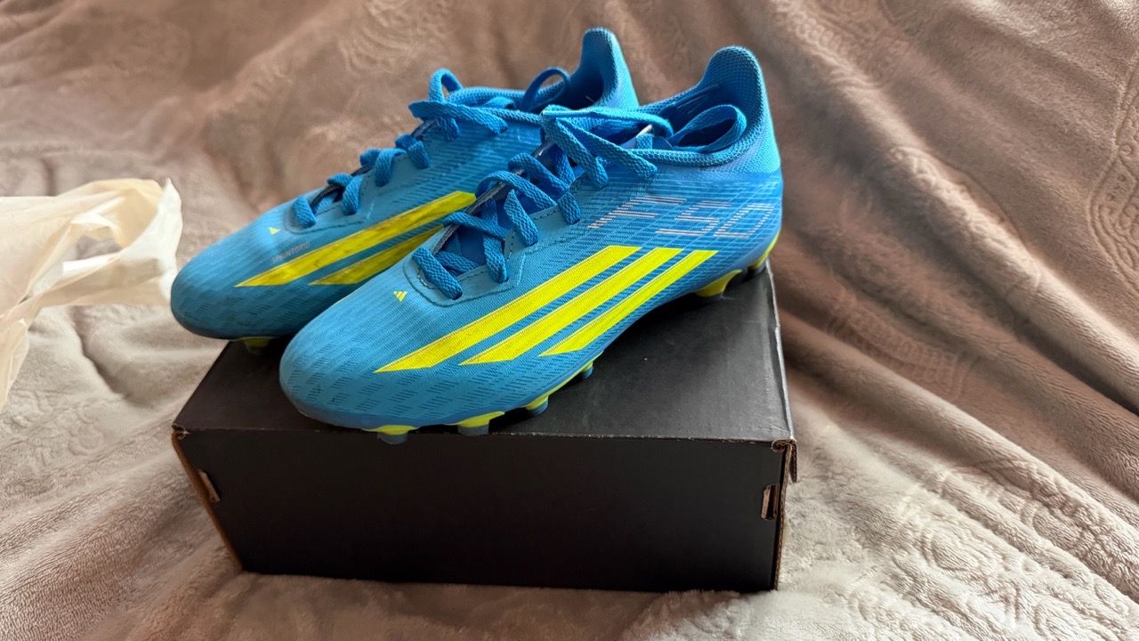Adidas Soccer Cleats Blue and Yellow size 3.5 BOYS