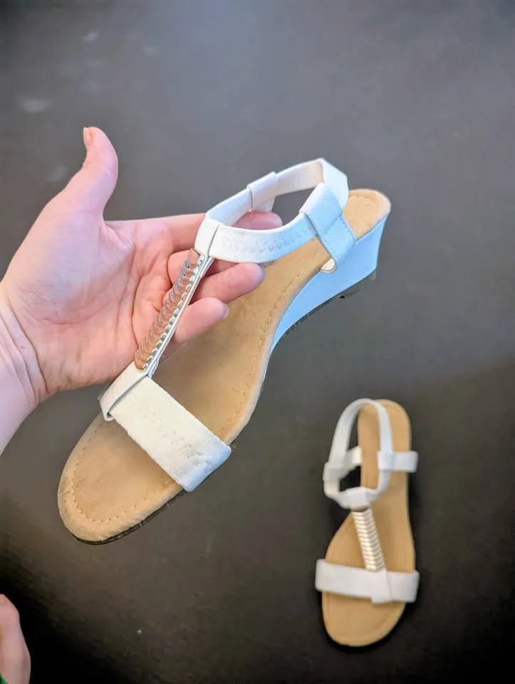 NYC Couture White Small Wedge Heel Size 8 image indicator(2)