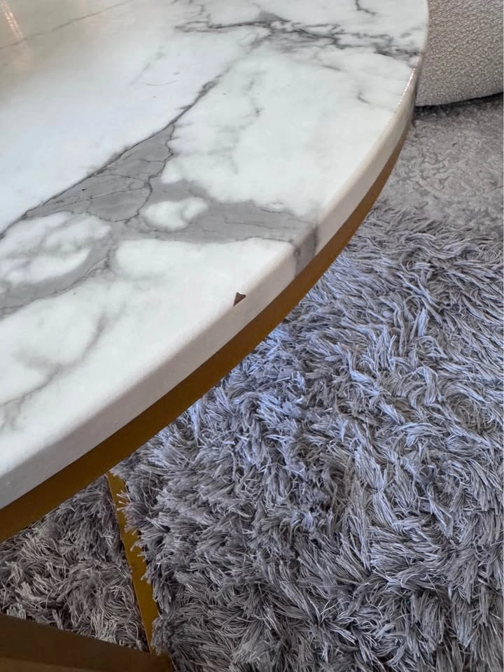 Marble & Gold Coffee Table + Side Table Set - photo 3