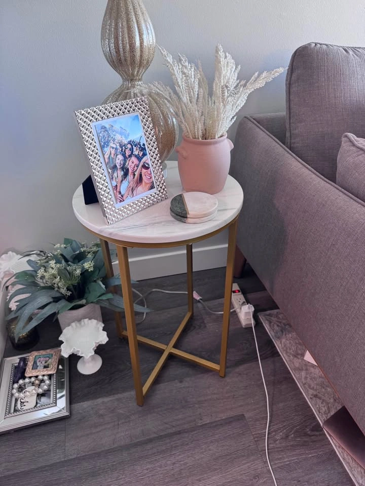 Marble & Gold Coffee Table + Side Table Set - photo 4