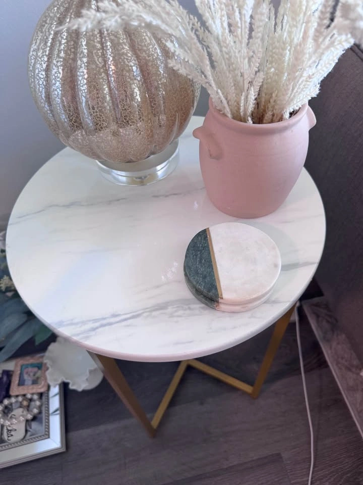 Marble & Gold Coffee Table + Side Table Set - photo 5