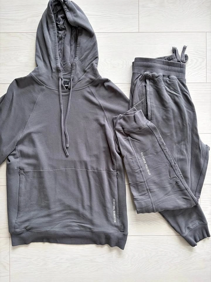 Spiritual Gangster Active Hoodie & Jogger Set – Charcoal Grey