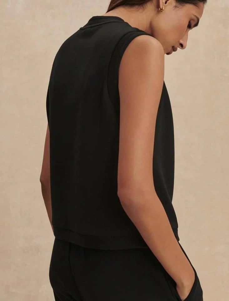 VARLEY Marla Button Placket Tank NWOT Black Size Small - photo 2