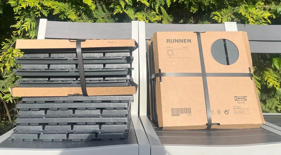 (can deliver) IKEA RUNNEN Dark Grey Deck Tiles - photo 2