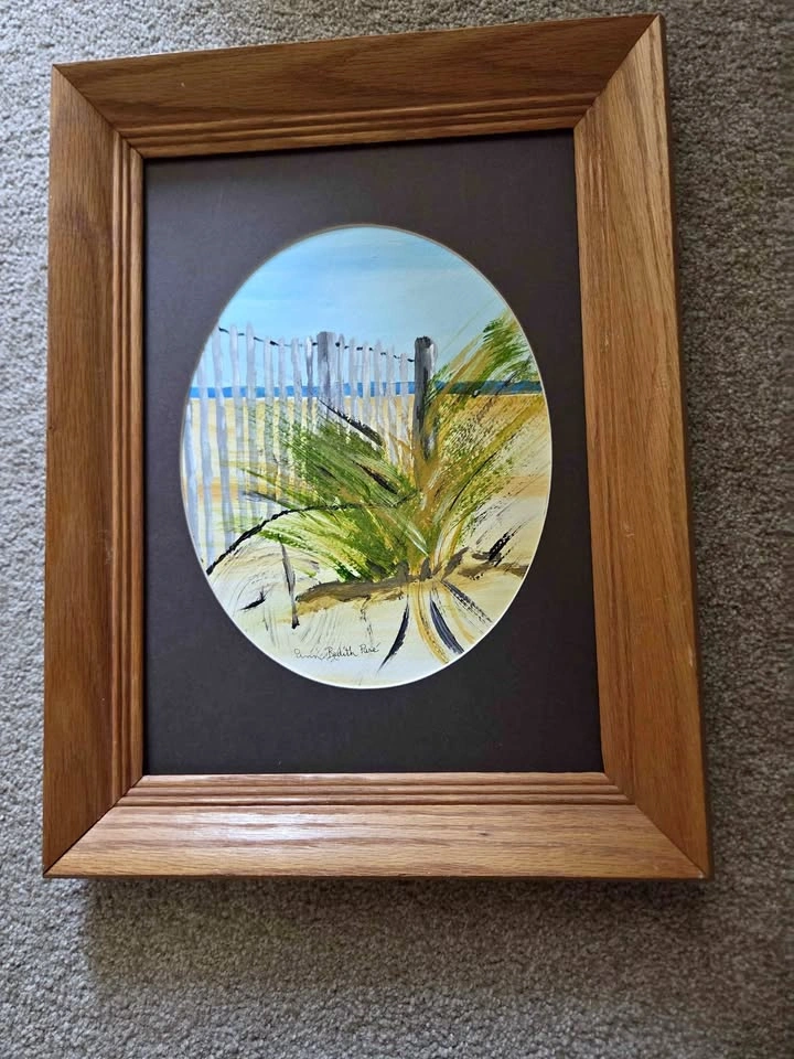 Ann Meredith Pare Framed Beach Scene Painting