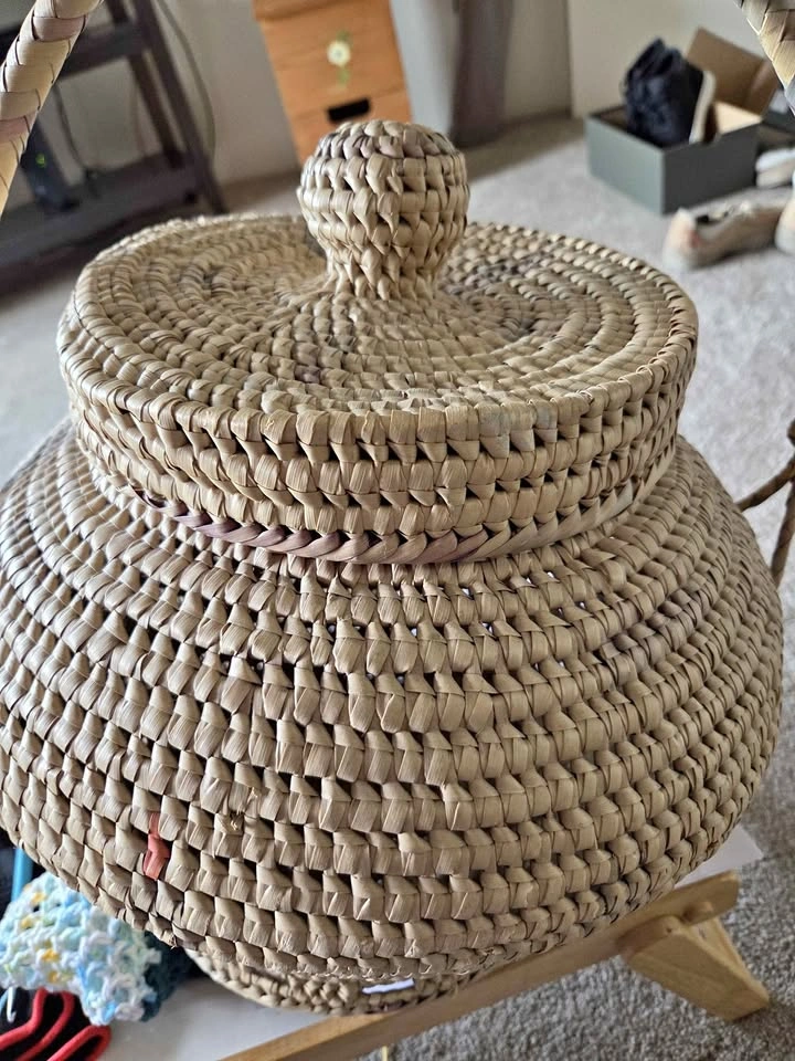 Hand-Woven Lidded Basket