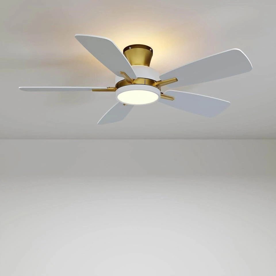 Modern 5-Blade Ceiling Fan with LED Light and Remote
