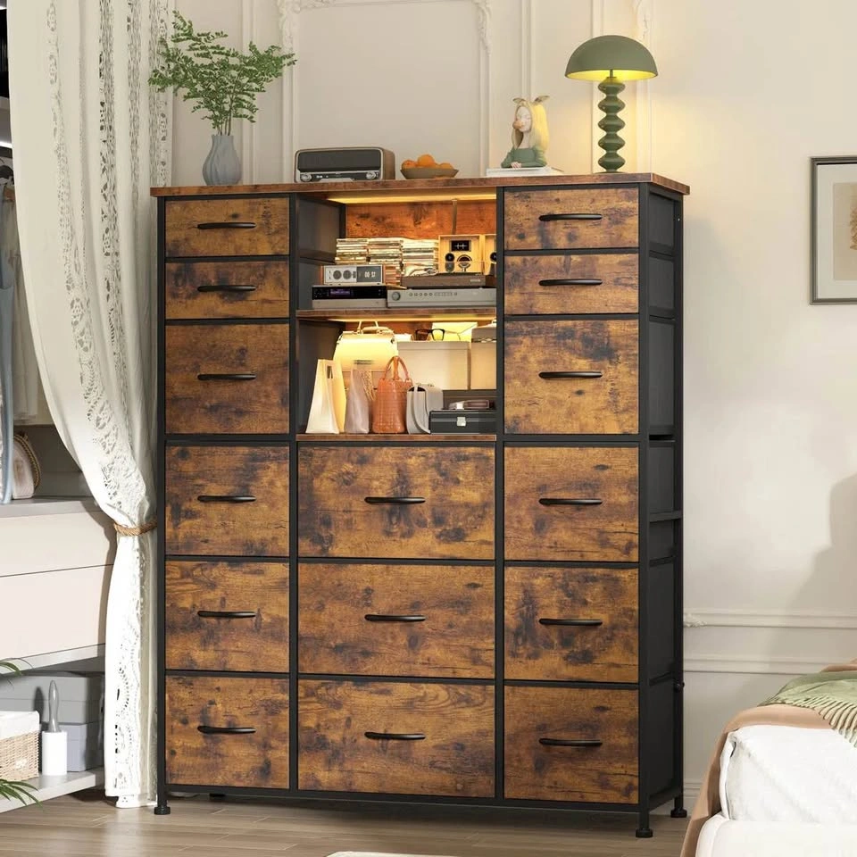 51"H Tall Dresser with 15 Fabric Drawers & Charging Station - photo 2