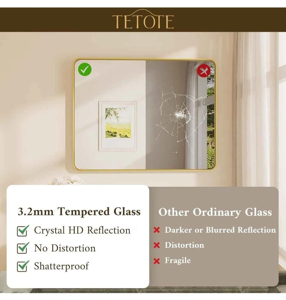 TETOTE 30x36 Inch Gold Bathroom Vanity Mirror - photo 5