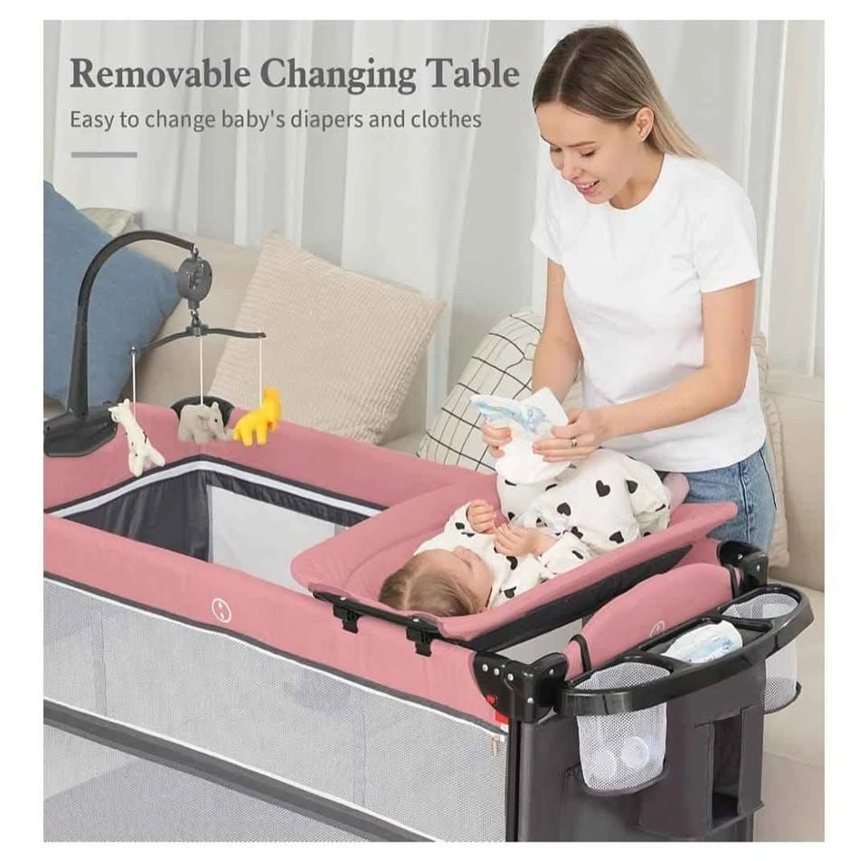 5-in-1 Baby Bedside Bassinet Sleeper (Pink) - photo 4