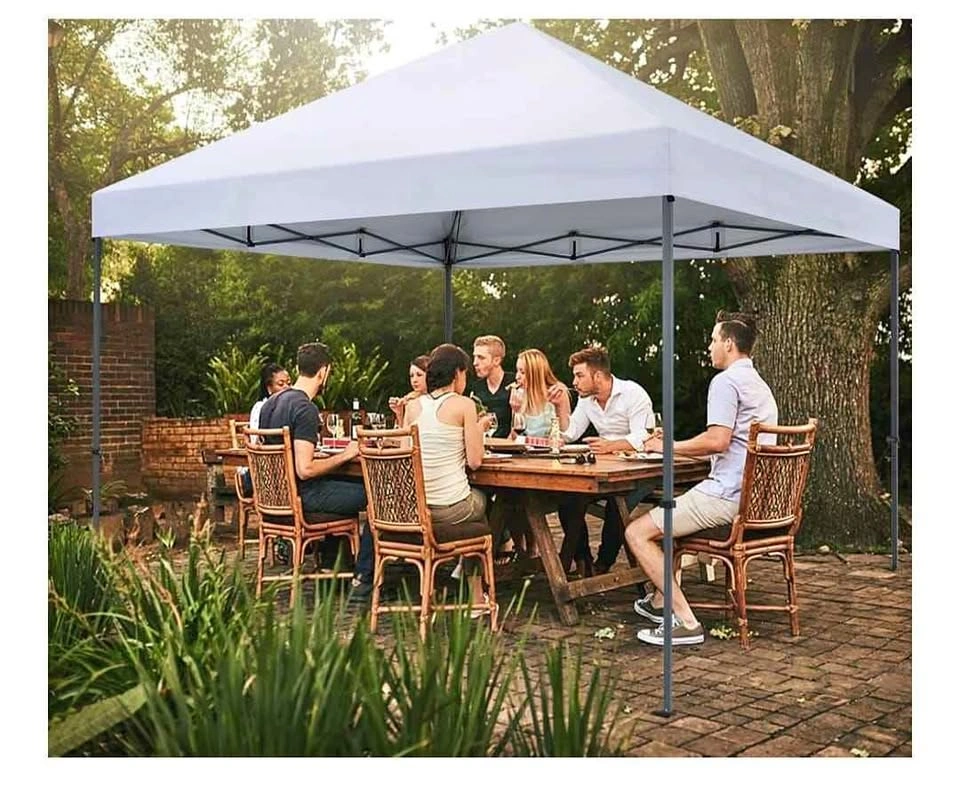 10x10 ft Pop Up Canopy Tent with Roller Bag - White