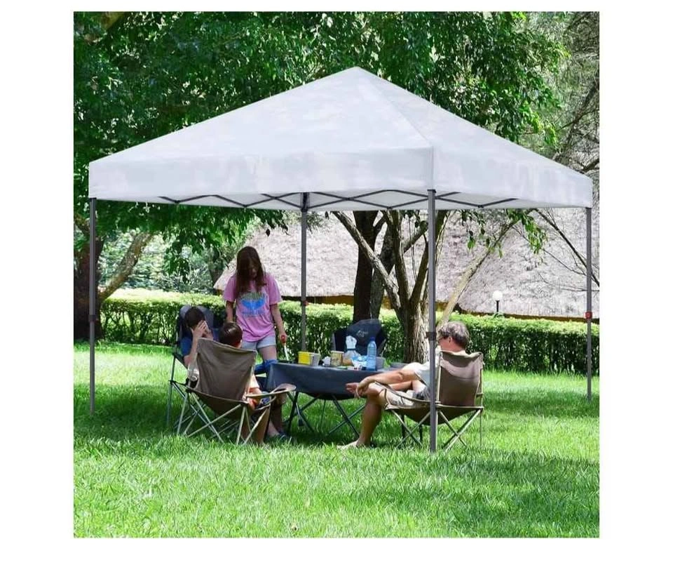 10x10 ft Pop Up Canopy Tent with Roller Bag - White - photo 2