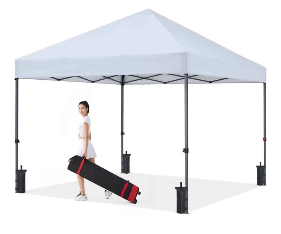 10x10 ft Pop Up Canopy Tent with Roller Bag - White - photo 3